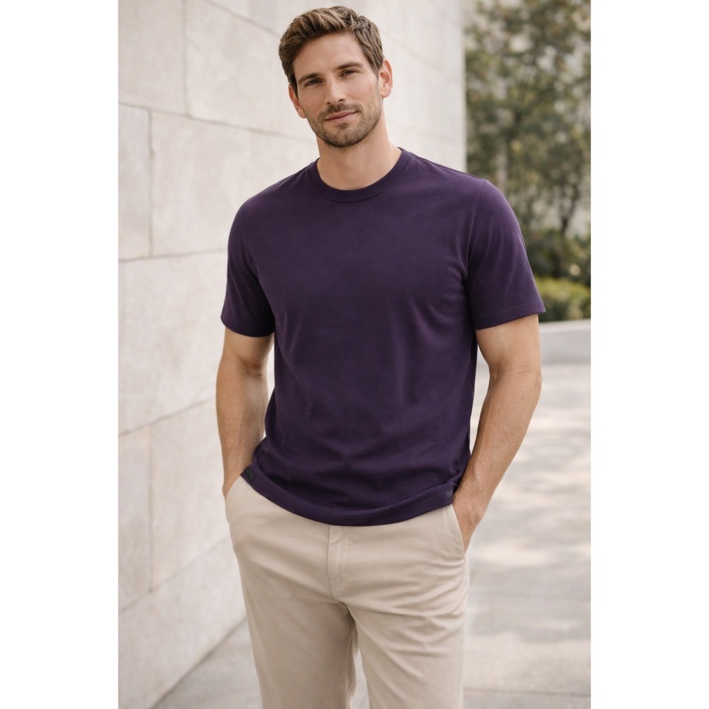 Robert Barakett Pima Cotton Imperial Purple XL Men's Minimalist Capsule Wardrobe